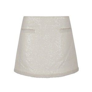Self-Portrait Sequin-Finish Skirt With Beaded Trim - NWT